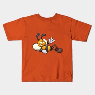 Laying Cartoon Bee Kids T-Shirt